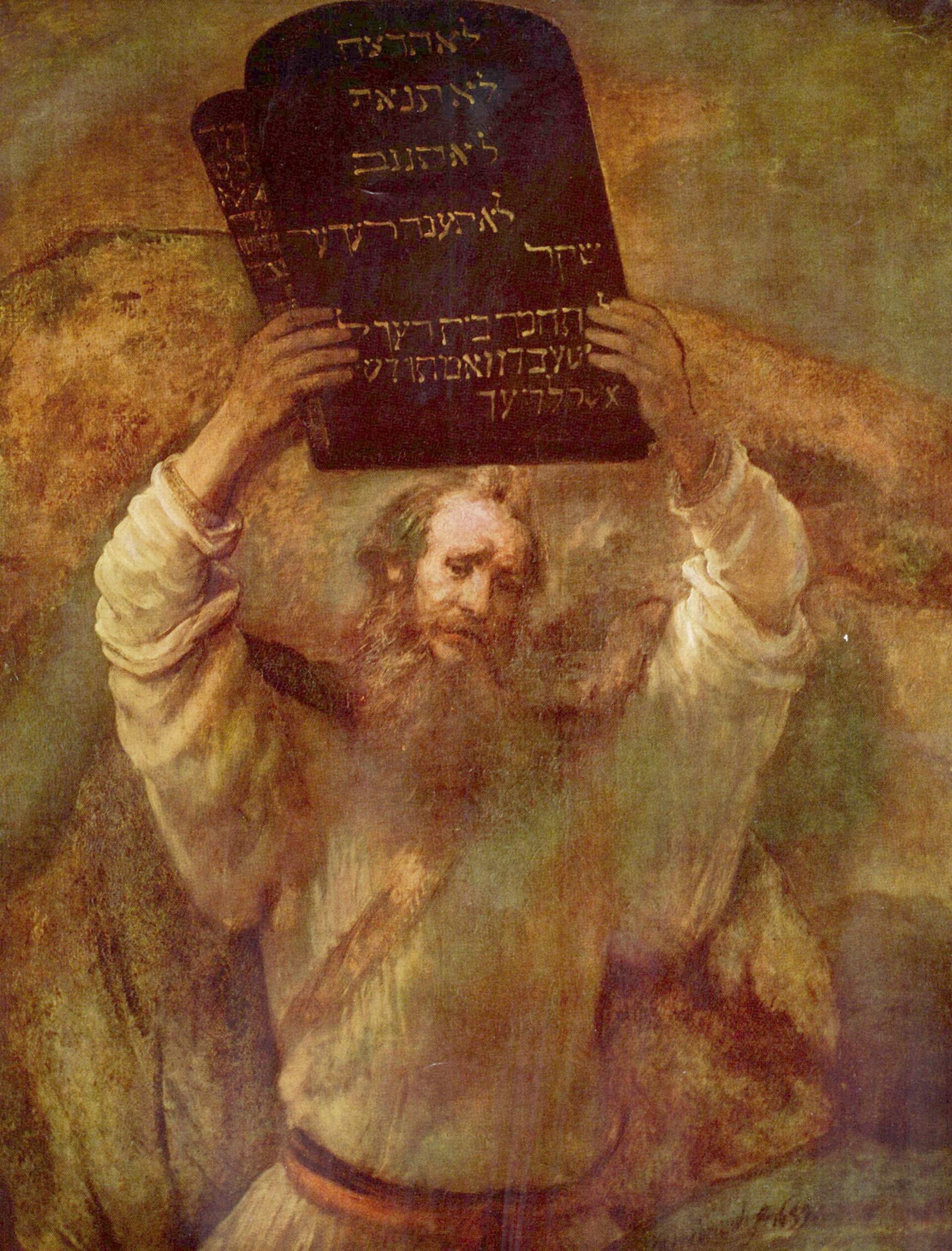 Moses mit den Gesetzestafeln, Gemälde von Rembrandt